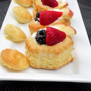 Pastry Shells With Cream And Mixed Fruits