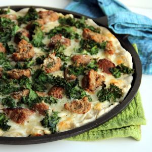 Kale And Meatball White Pizza