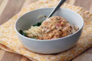 Roasted Med Chicken With Lemon Parmesan Pasta