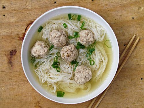 Noodle And Meatball Soup
