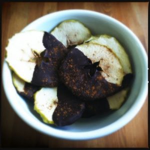 Chocolate Covered Apple Crisps With Cinnamon