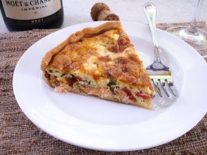 Smoked Salmon, Herb, Tomato And Havarti Quiche