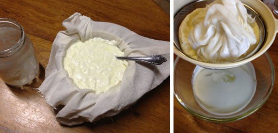 straining whey homemade yogurt farm recipe